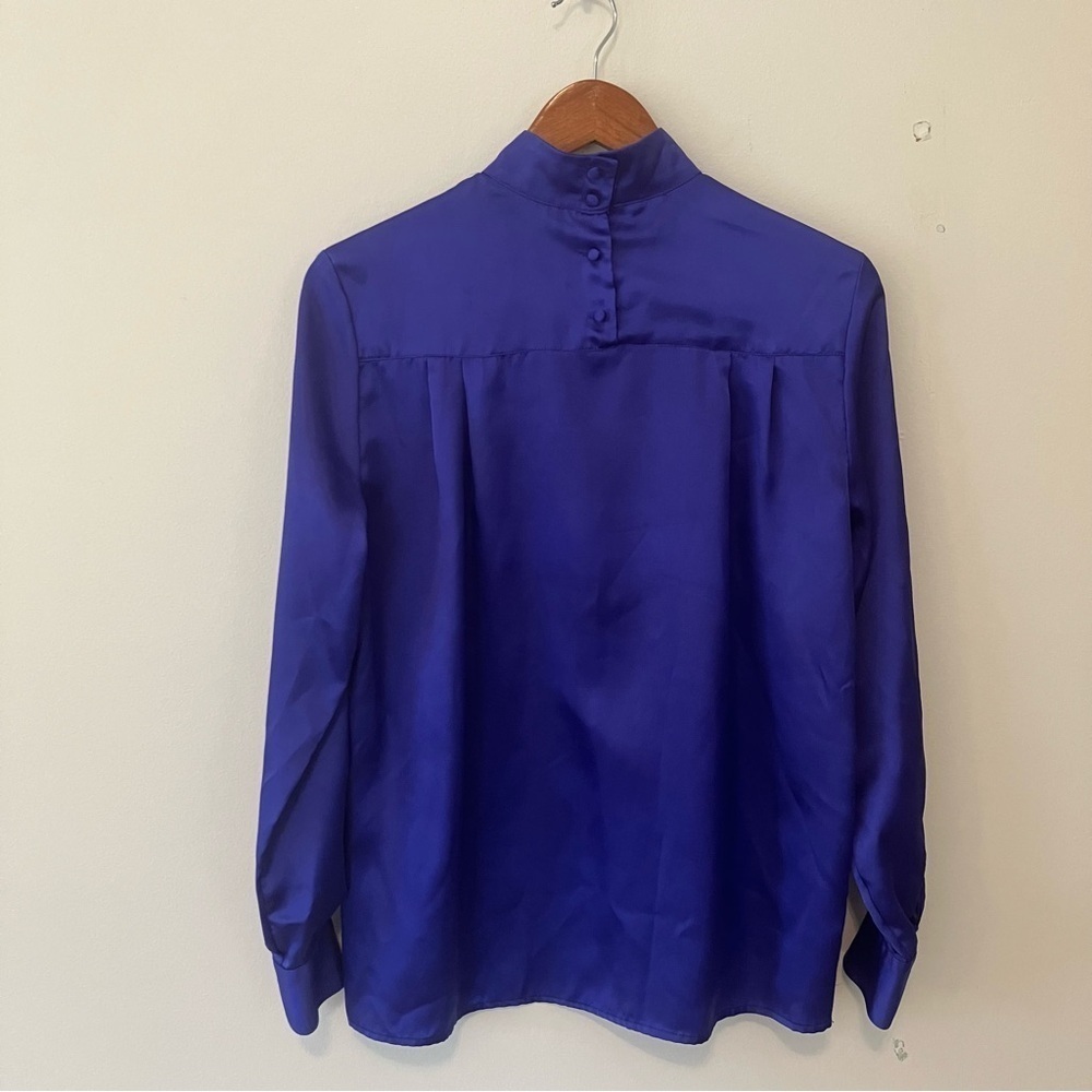VTG Jack Winter Women’s Purple Blouse 70’s Office Career Preppy Old Money Sz 10 - Picture 3 of 4